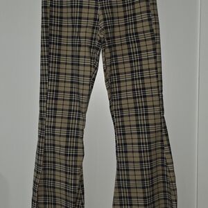 Plaid Flared Pants